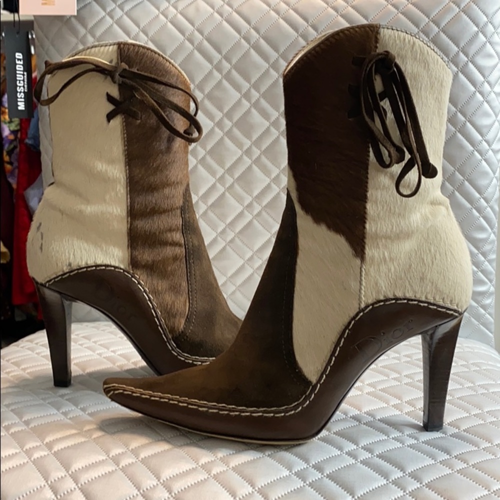 Christian Dior Hair Hide leather Suede Boots